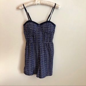 Zoe & Rose Band of Gypsies Blue Printed Romper